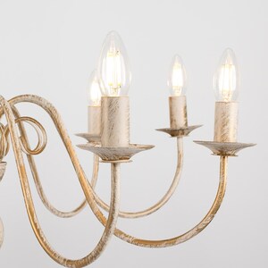 Gothica Flemish 8 Way White Distressed Ceiling Light Chandelier - White by ValueLights