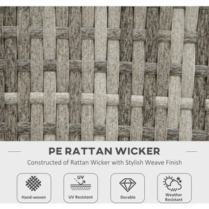 Outsunny 50,000 BTU Rattan Gas Fire Pit Table - Grey by Outsunny