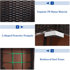 4Pcs Garden Patio Conversation Set - White by Costway