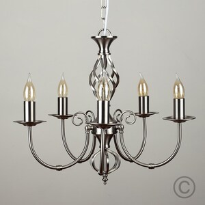 Memphis 5 Way Celling Light Chandelier - Brushed Chrome by ValueLights