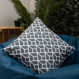 Art Deco Geometric Print Outdoor Cushion Collection Set of 4 - Grey by icon