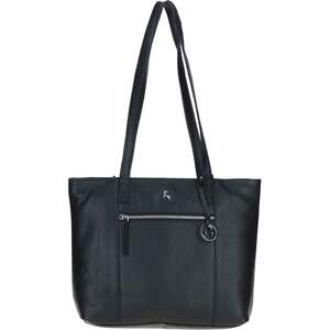 Bray Leather Shoulder Bag with Secure Zip Pocket - Black by Ashwood Leather