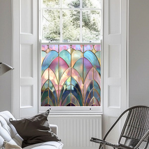 Ales Art Deco Stained Glass Privacy Window Film by Creative Printing Solutions