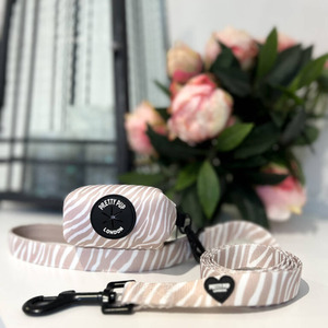 Pretty Pup London Beige Zebra Poo Bag Dispenser - Beige Brown by Pretty Pup London