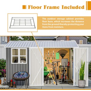 BIRCHTREE Garden Shed with Window - Grey / 10x8ft by BIRCHTREE