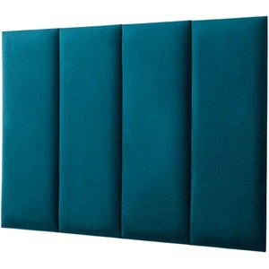 Velvet Wall Panels 4 Pack with Adhesive - Anti-Collision Wall Mounted Headboards - Blue by NOVECRAFTO