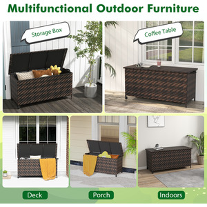 Deck Box Storage Cabinet Container - Brown by GAINOOM