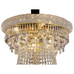Alexandra Ceiling Pendant Chandelier 3 Tier 37 Light French Gold, Crystal - Gold