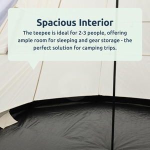 Teepee Camping Tent - Beige / White by Redcliffs