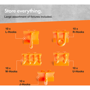 Garage Tool Storage with Shelf and Pegboard - Black by VonHaus