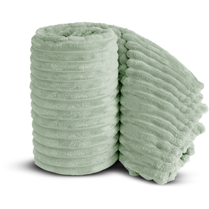 Snug Soft Chunky Ribbed Cord Plush Throw Blanket by Velosso