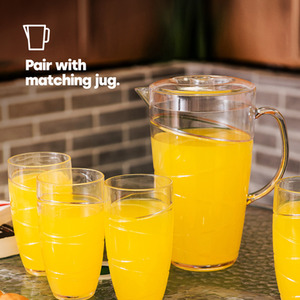 Set of 4 Swirl Plastic Tumbler - Clear by LIVIVO