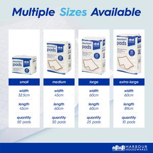 Disposable Puppy Training Pads - 60cm x 60cm - Pack of 25 - White / 100 by Harbour Housewares