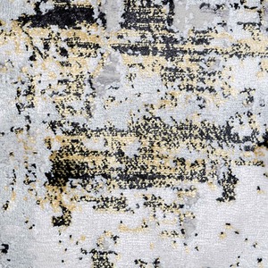 Grey Gold Metallic Distressed Abstract Area Rug by The Rug House