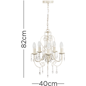 Lille White Ceiling Light Chandelier - White by ValueLights