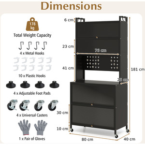 6-Tier Kitchen Pantry Cabinet - Black by Costway