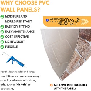 3D Wall Panels (96x48 cm) PVC Cladding Panels by NOVECRAFTO