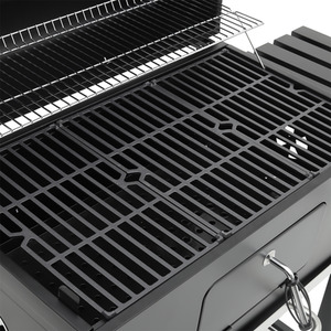 Outdoor Height-adjustable Charcoal BBQ with Side Table - Black by Kidkid