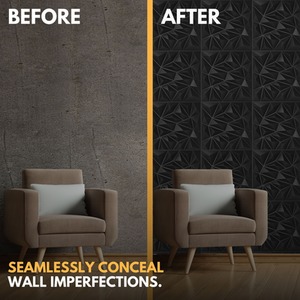 3D Wall Panels (50x50 cm) PVC Cladding Panel in 3D Diamond Design by NOVECRAFTO