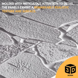 3D Wall Panels (96x48 cm) PVC Cladding Panel Wild Stone Effect by NOVECRAFTO