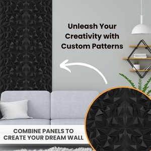 3D Wall Panels (50x50 cm) PVC Cladding Panel with Diamond Design by NOVECRAFTO