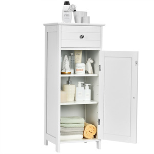 Costway Bathroom Floor Cabinet Freestanding Storage Cabinet - White by Costway