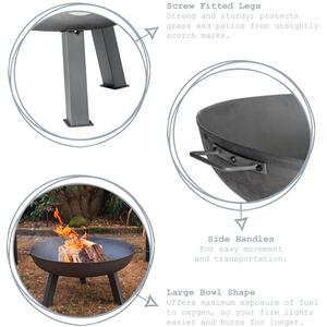 Cast Iron Classic Garden Firepit - Black by Harbour Housewares