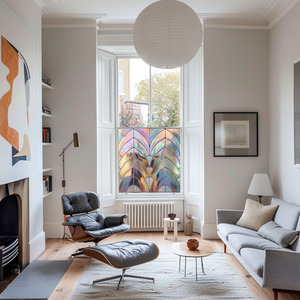 Tito Art Deco Stained Glass Privacy Window Film by Creative Printing Solutions