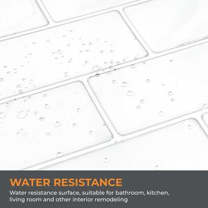 3D Glossy Peel and Stick Wall Tile Stickers - White / 12 by WALPLUS