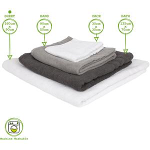 Cotton Bath Sheets - 160cm x 90cm - Pack of 2 - Grey by Nicola Spring