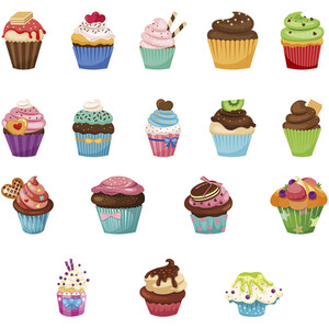 Easy Peel and Stick Foam Stickers - Multicolour / Sweets Cakes