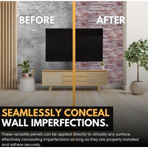 3D Wall Panels (96x48 cm) PVC Cladding Panel Rose Marble Stone Brick by NOVECRAFTO