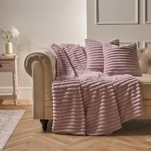 Faux Fur Thick Rib Throw by OHS