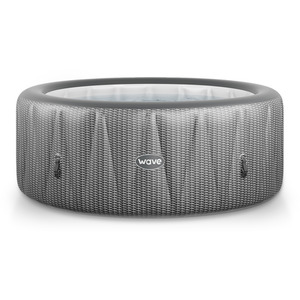 Wave Atlantic 6-Person Inflatable Hot Tub with Integrated Heater - Grey Rattan / EnergySave Bundle by Wave