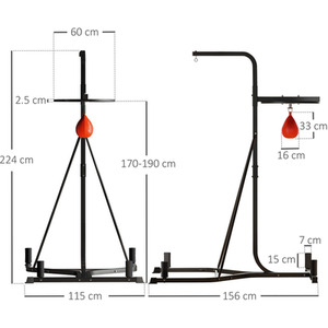 HOMCOM Free-Standing Speed Boxing Punch Bag by HOMCOM
