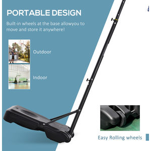 HOMCOM 1.55-2.1m Basketball Hoop Stand with Fillable Base and Wheels - Black by HOMCOM
