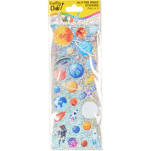 Glitter Space Stickers - Multicolour by Crafty Club