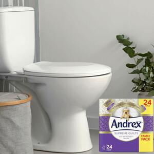 Andrex Toilet Rolls Supreme Quilts Fragrance-Free 3 Ply Toilet Paper - 24 by Andrex