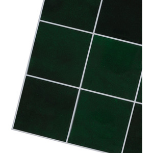 Livingandhome 10-Piece Grid Design Stick-On Wall Tiles - Deep Green by Livingandhome