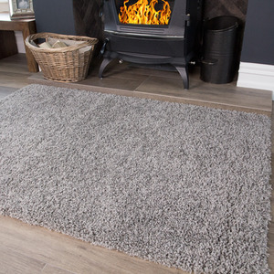 Silver Grey Shaggy Rug by The Rug House
