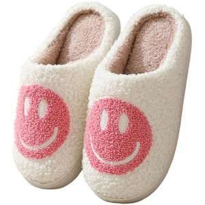 Smile Face Plush Warm Indoor Outdoor Slippers