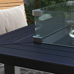 Outsunny Square Propane Gas Fire Pit Table, 50000 BTU - Grey by Outsunny