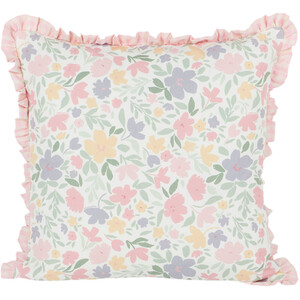 Ayva Floral Ruffle Cushion - Multicolour by Divante
