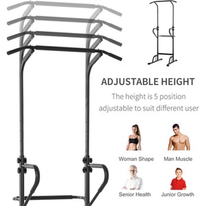 HOMCOM Multi Function Power Tower Station - Black by HOMCOM