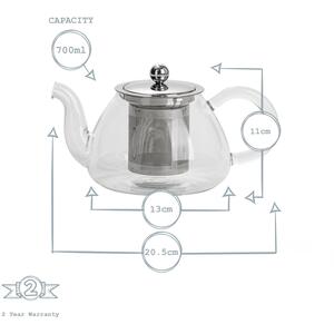 Glass Infuser Teapot - Clear / 0.7l by Argon Tableware