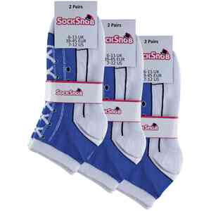 6 Pair Novelty Funny Lace Up Socks That Look Like Shoes by Sock Snob