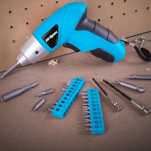 Electric Screwdriver Cordless 23 Drill Bit Set Blue - Blue