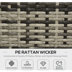 Outsunny 5 Pieces Rattan Sofa Set - Mixed Grey by Outsunny