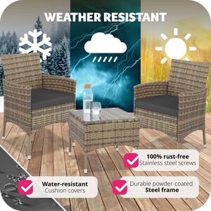 Rattan Garden Furniture Set Lucerne Two Sets Of Cushion Covers by tectake