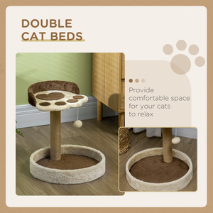 PawHut Cat Tower with Sisal Cat Scratching Post, Cat Claw Shape - Brown by PawHut